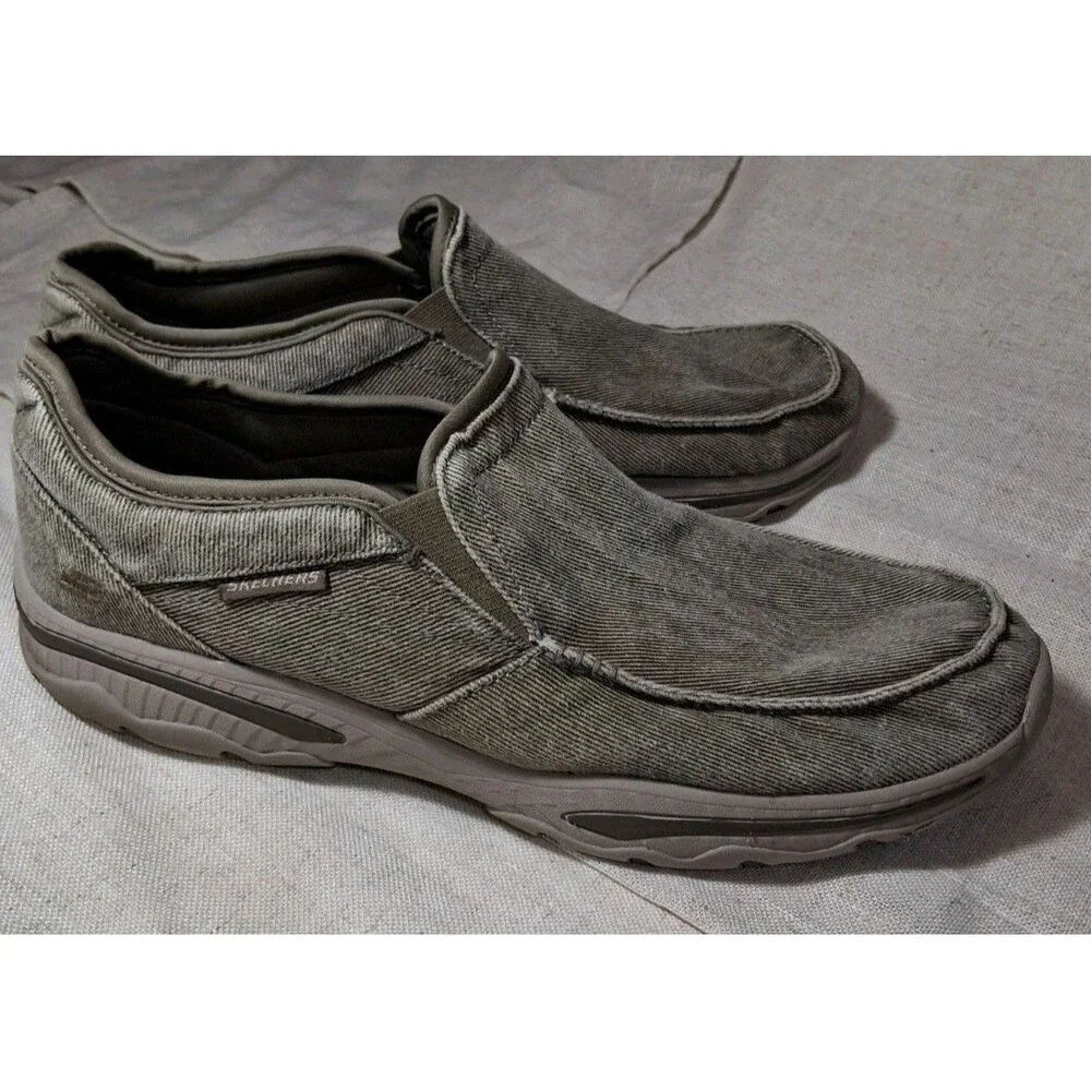 Skechers Relaxed Fit Creston Moseco Slip-On Shoes Men 12 M 65355 Denim Grey